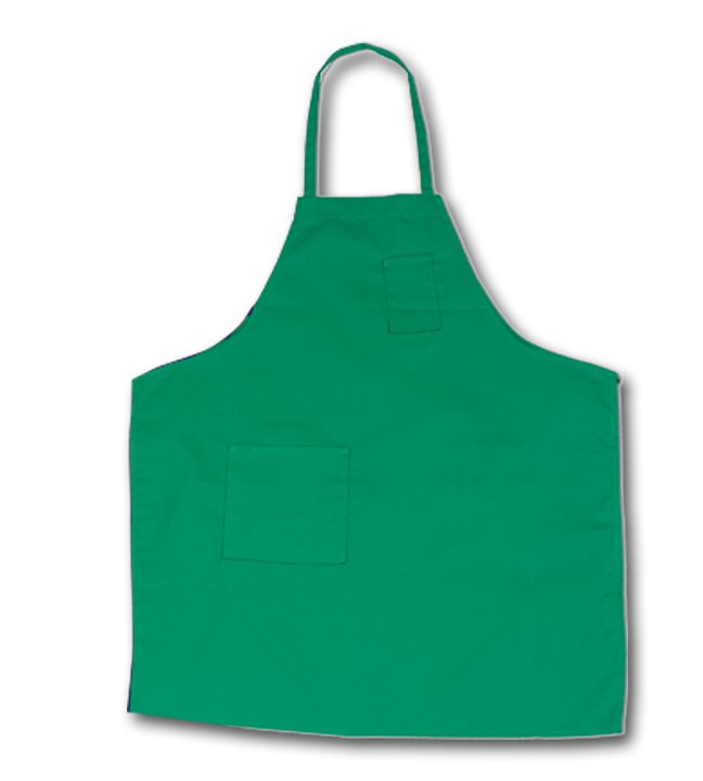 Bib Apron  Kelly Green Two-Pocket 29"L x 25.5"W